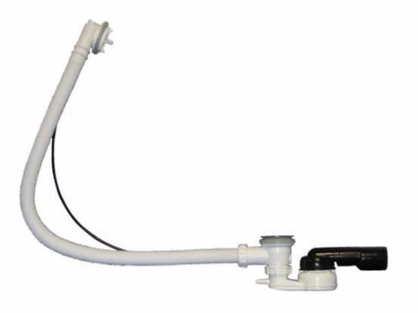 BDW-Ab-und Überlaufgarnitur 6/4 Zoll mit Kugelgelenksiphon DN50/40 inkl. Schlauchanschluss 8-13mm sowie Bowdenzug 80cm, ohne Sichtteile HL555N.L.0
